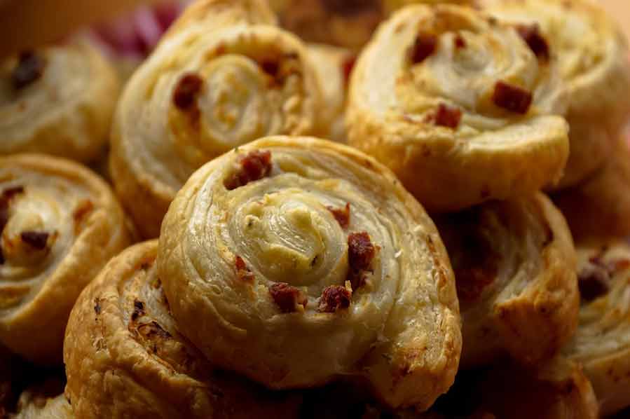 Bacon roomkaas spiralen