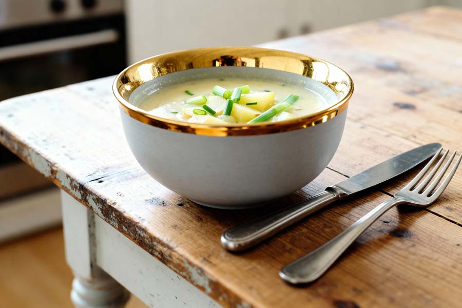 Franse aardappel-preisoep