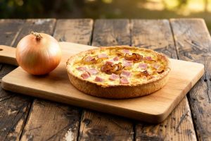 Zoete uientaart met ham